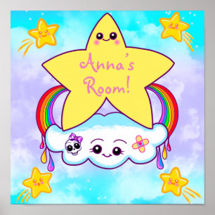 Kids’ Kawaii Personalised Door Poster