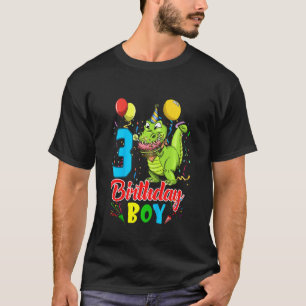 Kids Kids 3 Year Old T Rex Dinosaur 3rd Birthday B T-Shirt