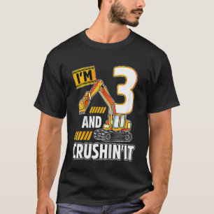 Kids Kids 3 year old vehicles construction excavat T-Shirt