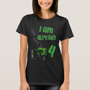 Kids Kids 4th Birthday Boy Tractor 4 Years 1 T-Shirt