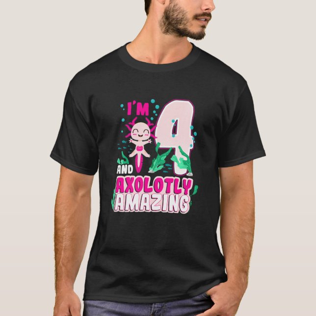 Kids Kids 4th Birthday Four 4 Years Old Amazing Ax T-Shirt (Front)