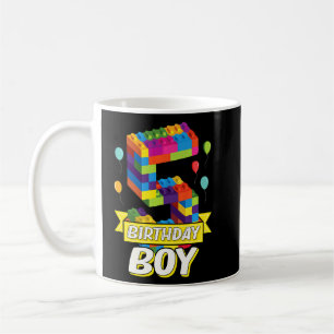 Kids Kids 5 Year Old Building Blocks 5th Birthday Coffee Mug