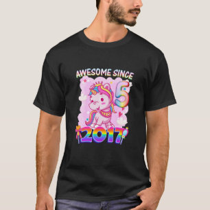 Kids Kids 5Th Birthday Party Unicorn Girl 5 Years T-Shirt