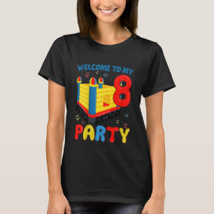 Kids Kids 8th Birthday Jumper Trampoline Theme Par T-Shirt