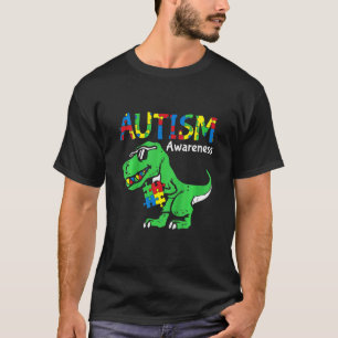 Kids Kids Autism Awareness Dino Autistic Toddler B T-Shirt