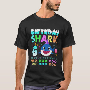 Kids Kids Baby Shark 6 Years Old 6Th Birthday Doo T-Shirt