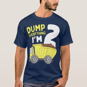 Kids Kids Construction Truck 2nd Birthday Boy 2 Tw T-Shirt