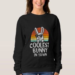 Kids Kids Coolest Bunny In Town Sunglasses Toddler Sweatshirt
