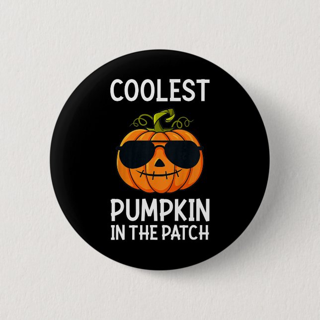 Kids Kids Coolest Pumpkin In The Patch Toddler Boy 6 Cm Round Badge (Front)