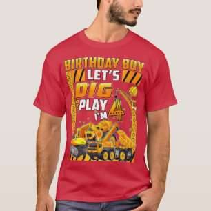 Kids Kids Dig 4 Years Construction Truck Boys 4th T-Shirt