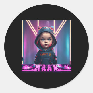 Kids Kids Dj Disc Jockey Fun Children's Edm Christ Classic Round Sticker