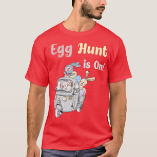 Kids Kids Egg Hunt Is On moto Easter Bunny Eggs Bo T-Shirt