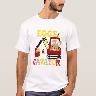 Kids Kids Eggscavator Happy Easter Funny Excavator T-Shirt