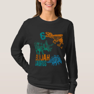 Kids Kids Elijah Saurus 6th Birthday Boys Rex Bda T-Shirt