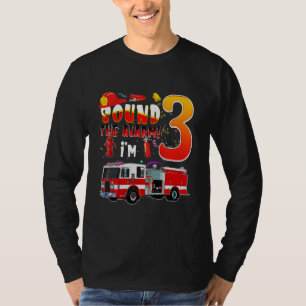 Kids Kids Fire Truck 3rd Birthday Boy 3 Year Old T-Shirt