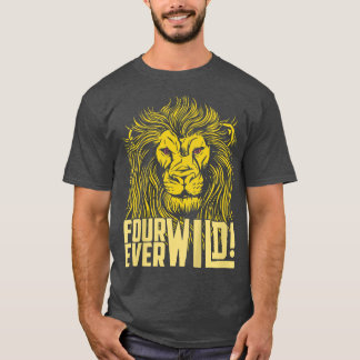 Kids Kids Four Ever Wild 4th Birthday Funny 4 Year T-Shirt