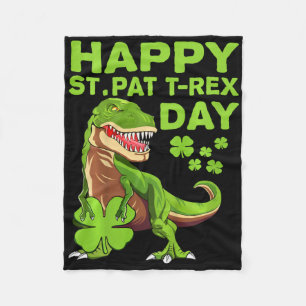 Kids Kids Happy St Pat Trex Day Dino St Patricks D Fleece Blanket