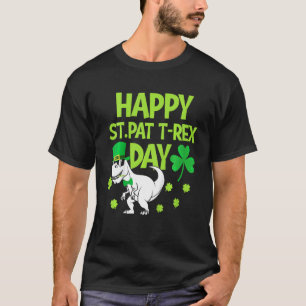 Kids Kids Happy St Pat Trex Day Dino St Patricks D T-Shirt