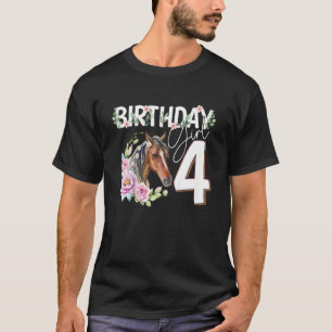 Kids Kids Horse Lovers 4th Birthday Girl B-day 4 Y T-Shirt
