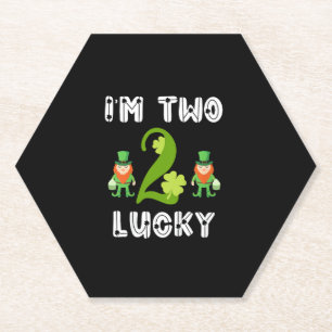 Kids Kids I’m Two Lucky Toddler 2nd Birthday Gift Paper Coaster
