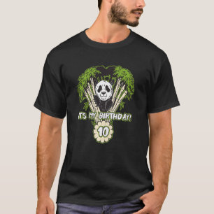 Kids Kids It's My Birthday Panda In Bamboo I'm 10 T-Shirt
