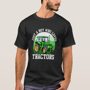 Kids Kids Just A Boy Who Loves Tractors Farm Kid B T-Shirt