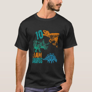 Kids Kids Liam Saurus 10th Birthday Boys Rex Bday T-Shirt