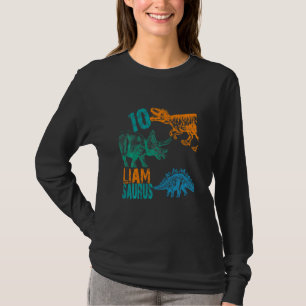 Kids Kids Liam Saurus 10th Birthday Boys Rex Bday T-Shirt