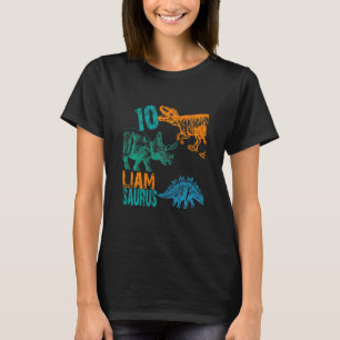 Kids Kids Liam Saurus 10th Birthday Boys Rex Bday T-Shirt