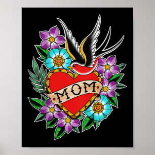 Kids Kids Mum Heart Tattoo  Poster