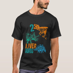 Kids Kids Oliver Saurus 2nd Birthday Boys Rex Bda T-Shirt