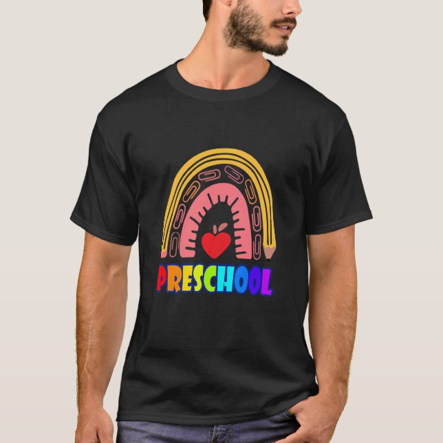 Kids Kids Pencil Rainbow Preschool Back To School  T-Shirt (Front)