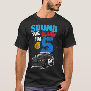 Kids Kids Police Car 5th Birthday Gift Boy Sound T T-Shirt