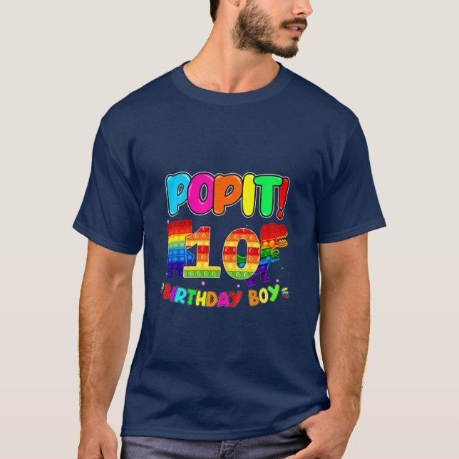 Kids Kids Pop It 10Th Birthday T-Shirt (Front)
