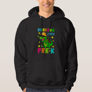 Kids Kids Roaring Into Pre K Dinosaur Back To Sch Hoodie