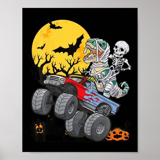 Kids Kids Skeleton Monster Truck Moon Candy Toddle Poster (Front)