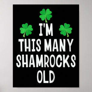 Kids Kids St Patricks Day 3rd Birthday Shamrock Pa Poster