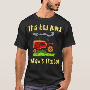 Kids Kids Tractor Grandpa Just a boy who loves Paw T-Shirt