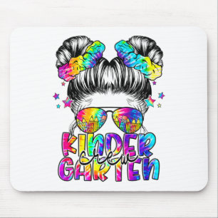 Kids Kindergarten Crew Messy Bun Girl Ck To School Mouse Mat