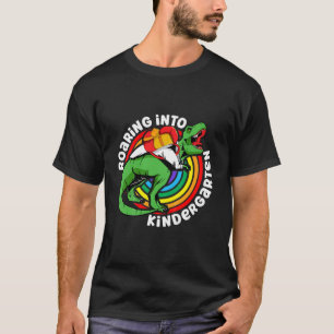 Kids Kindergarten Dinosaur Roaring T Rex Back To S T-Shirt