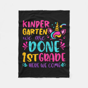 Kids Kindergarten Done 1st Grade Last Day Of Schoo Fleece Blanket
