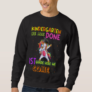 Kids Kindergarten Graduated Dabbing Unicorn Presch Sweatshirt
