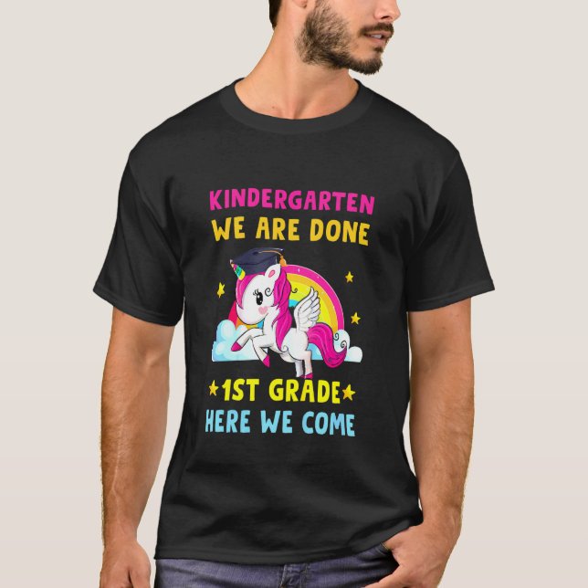 Kids Kindergarten Graduation Magical Unicorn Kindy T-Shirt (Front)