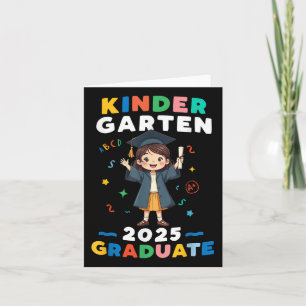 Kids Kindergarten Graduation Shirt 2025 Girls Kids Card