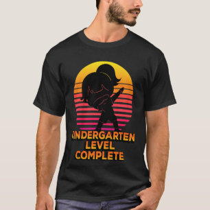 Kids Kindergarten Level Complete Silhouette Dabbin T-Shirt