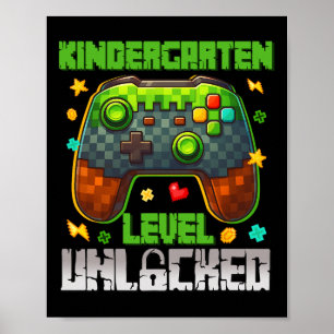 Kids Kindergarten Level Unlocked Ck To School Boys Poster