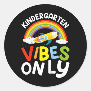 Kids Kindergarten Vibes Only Back To School Kinder Classic Round Sticker