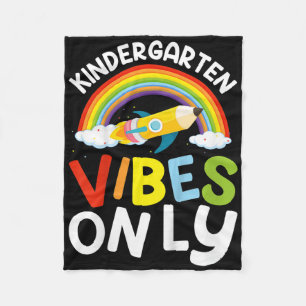 Kids Kindergarten Vibes Only Back To School Kinder Fleece Blanket