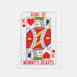 Kids King Of Mommys Heart Playing Card Baby Boy Va Fleece Blanket