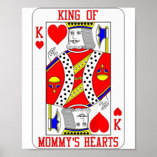 Kids King Of Mommys Heart Playing Card Baby Boy Va Poster